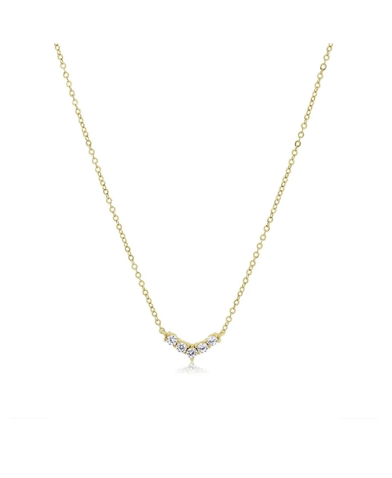 The Lovery Cz Dip Necklace 14K Gold Plated Sterling Silver