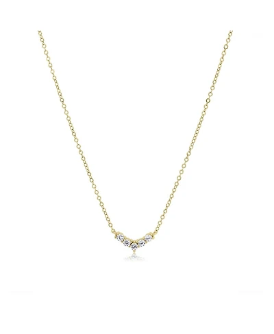 The Lovery Cz Dip Necklace 14K Gold Plated Sterling Silver