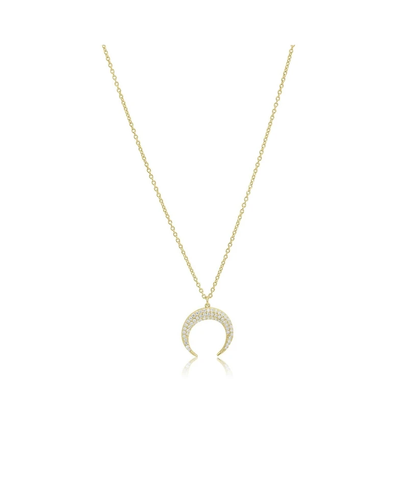 The Lovery Cz Crescent Horn Necklace 14K Gold Plated Sterling Silver