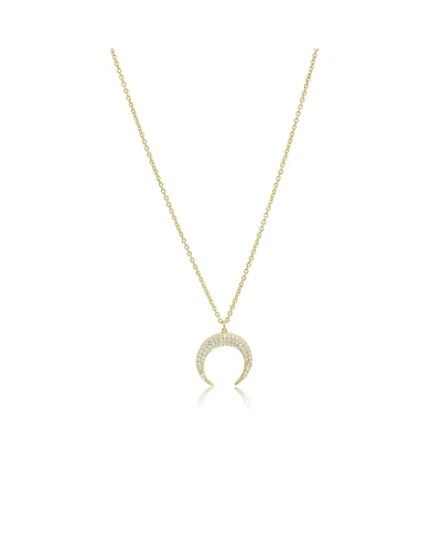 The Lovery Cz Crescent Horn Necklace 14K Gold Plated Sterling Silver