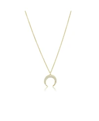 The Lovery Cz Crescent Horn Necklace 14K Gold Plated Sterling Silver