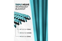 Superior Solid Machine Washable Room Darkening Blackout Curtains with Back Tabs