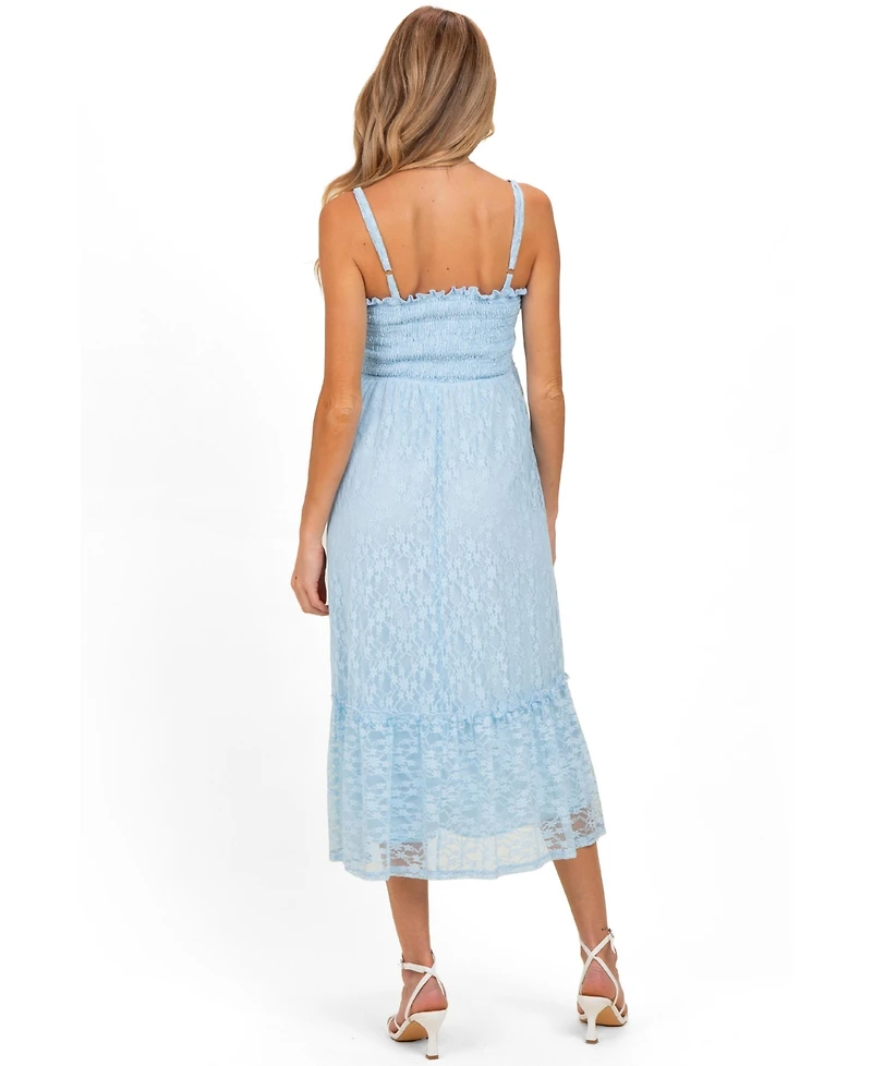 Pinkblush Maternity Light Blue Sleeveless Lace Maxi Dress
