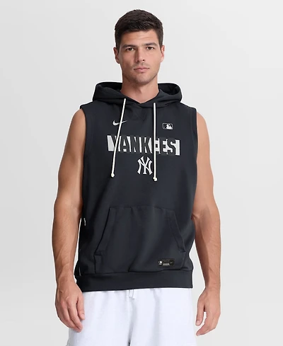 Nike Men's Navy New York Yankees Authentic Collection Standard Issue Dri-fit Sleeveless Hoodie