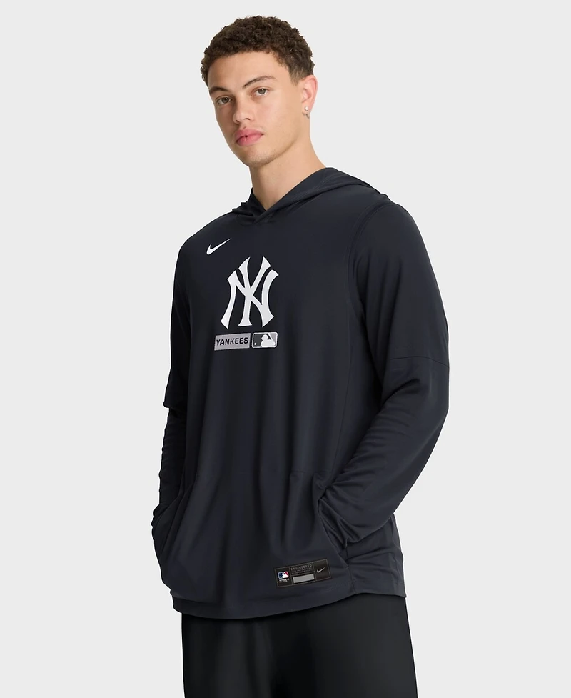 Nike Men's Navy New York Yankees Authentic Collection Dri-fit Long Sleeve Hoodie