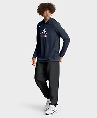 Nike Men's Navy Atlanta Braves Authentic Collection Dri-fit Long Sleeve Hoodie