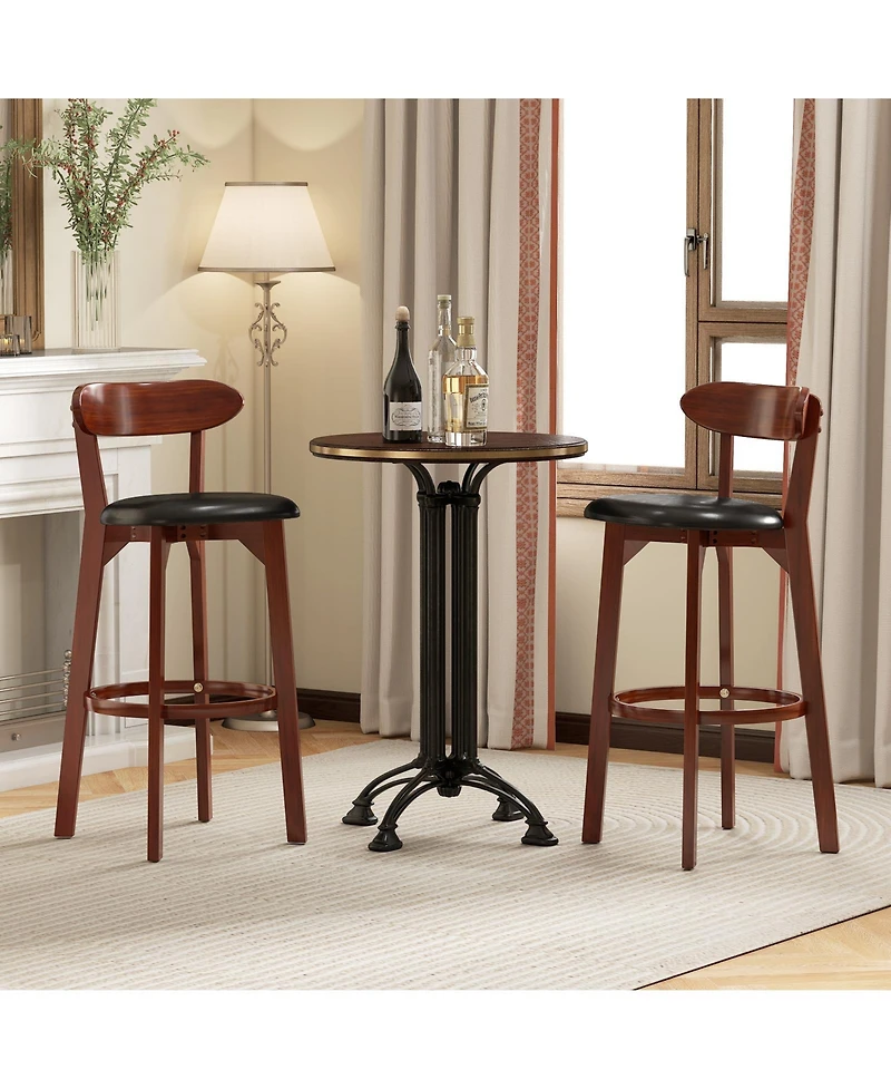 Slickblue Set of 2 Modern Armless Upholstered Bar Chairs for Kitchen Island Seating