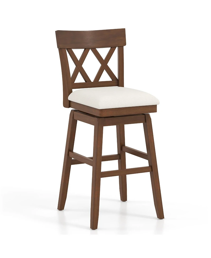 Slickblue 30 Inch Bar Stool with Swivel Padded Seat and Ergonomic Contoured Back