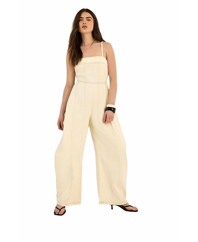 Nasty Gal Women's Wide Leg Denim Jumpsuit