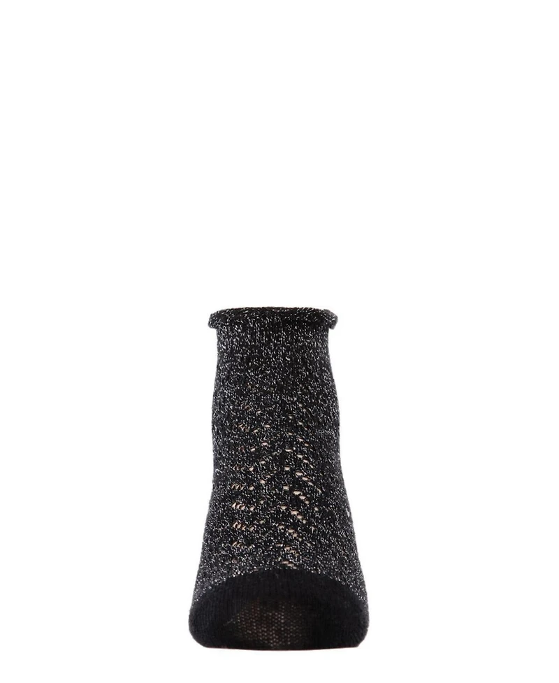 MeMoi Kids Fuzzy Shimmer Cotton Blend Anklet Socks