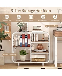 Slickblue Modern 5-Tier Metal Frame Bookshelf and Storage Organizer