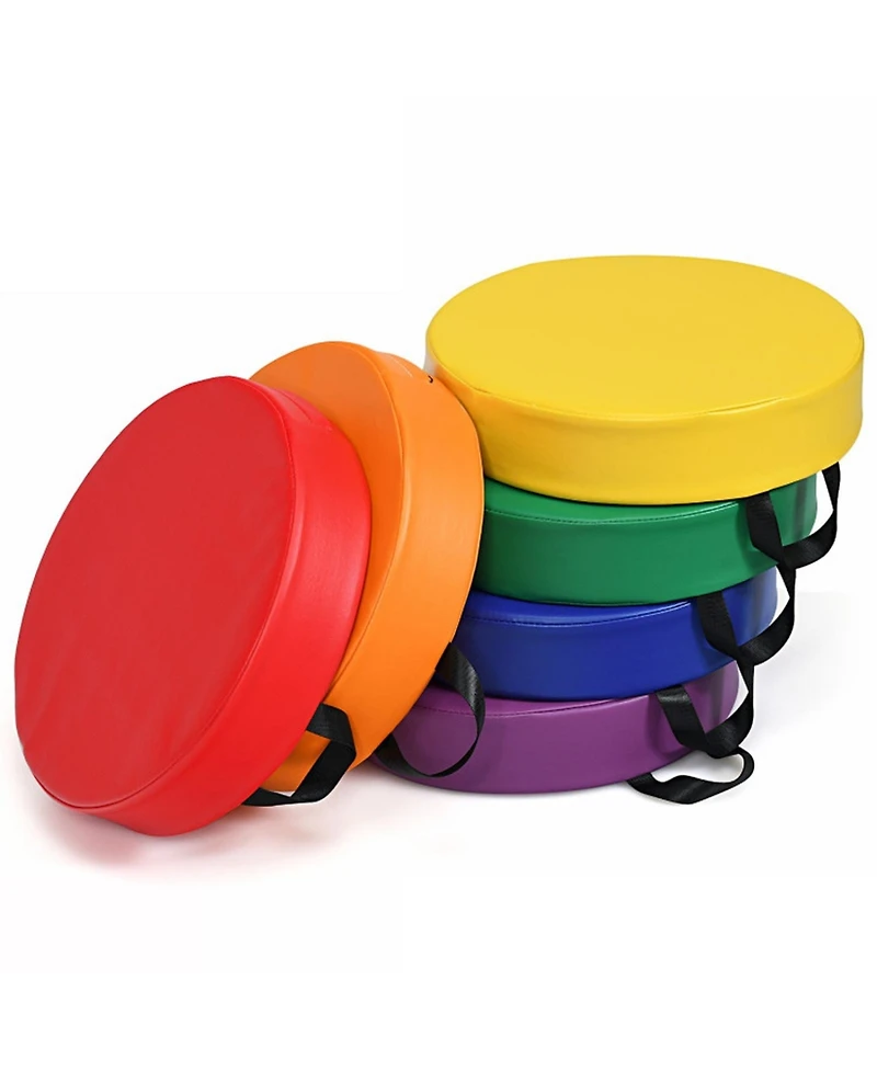 Gouun Toddler 6 Pack 15 Inch Round Floor Cushions Set for Daycare and Playroom