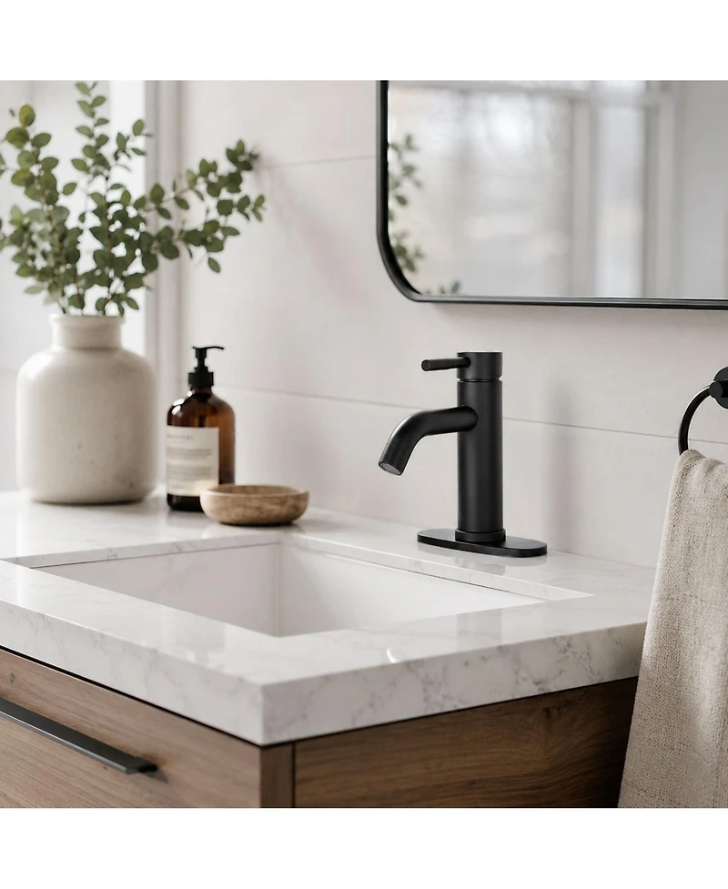 Phying Modern Bathroom Sink Faucet Single Hole Single Handle Tap Easy Install