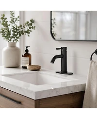 Phying Modern Bathroom Sink Faucet Single Hole Single Handle Tap Easy Install