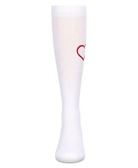 MeMoi Girls' Puff Paint Heart Knee High Socks