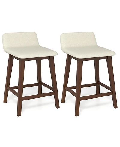 Slickblue Set of 2 Counter Height Bar Stools with Low Back Support, Kitchen Island Pub Chairs