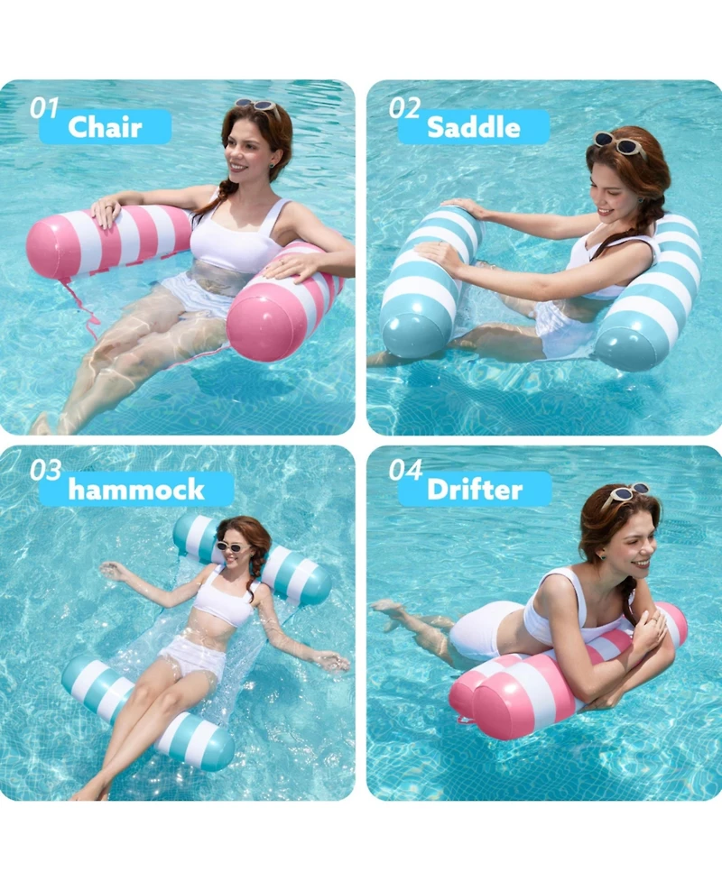 Aofar 2 Packs Hammock Pool Floats Adults Inflatable Water Lounge Floaties