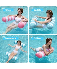 Aofar 2 Packs Hammock Pool Floats Adults Inflatable Water Lounge Floaties