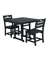 Asagikoiai 3-Piece Hdpe Outdoor Patio Dining Set with 37.8" Table and 2 Chairs, All-Weather Bistro