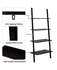 Gouun 4-Tier Industrial Leaning Wall Bookcase