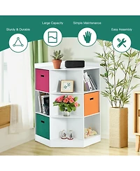 Gouun 3-Tier Kids Corner Storage Shelf Cabinet 3 Baskets Display