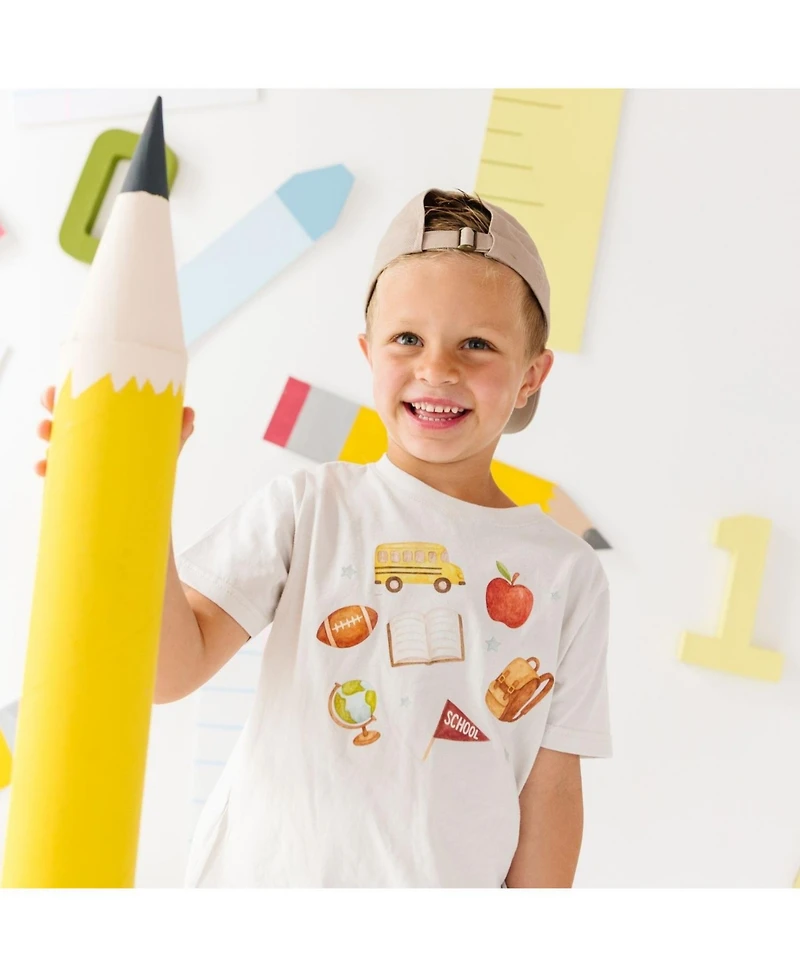 Sweet Wink Toddler Boys School Dude Short Sleeve T-Shirt
