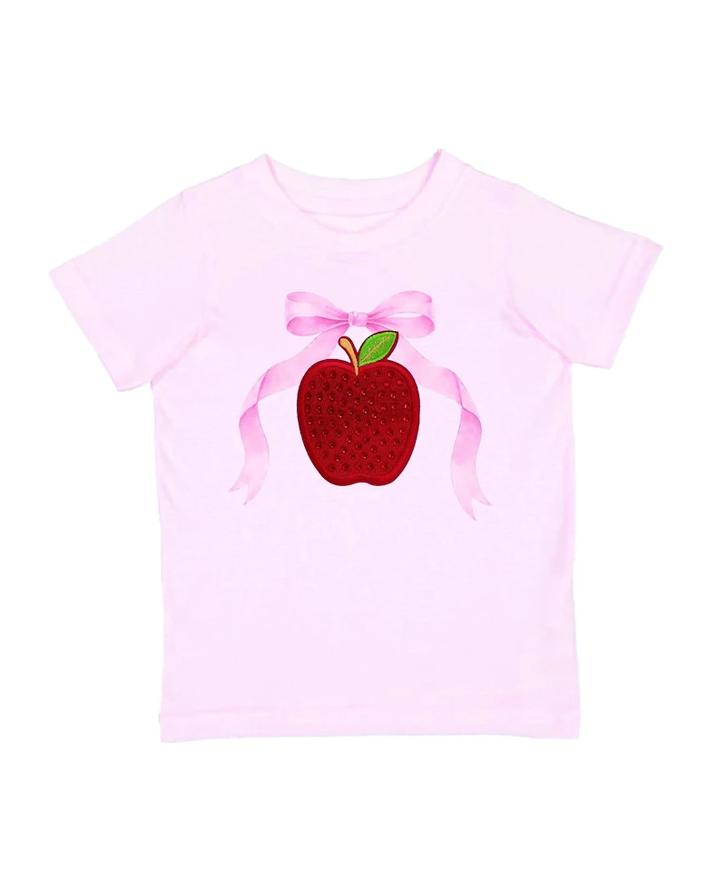 Sweet Wink Little Girls Apple Rhinestone Patch Short Sleeve T-Shirt
