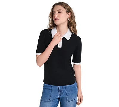 Karl Lagerfeld Paris Petite Johnny Collar Sweater