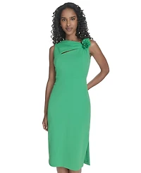 Calvin Klein Women's Asymmetric-Neck Sleeveless Sheath Dress