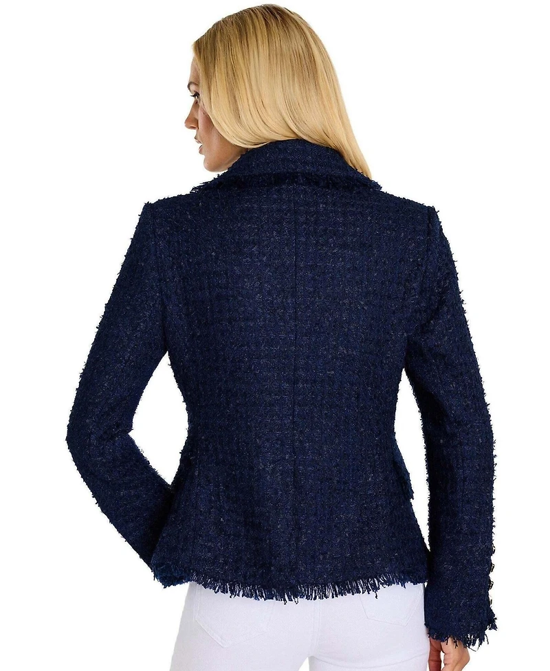 The Noli Shop Women's Giselle Single Breasted Tweed Blazer