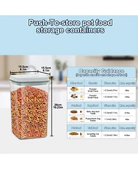 Aronkl Airtight Pet Food Storage Container Stackable Clear Bin With Scoop And Brush