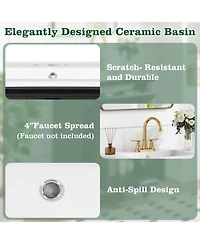 Phying 24 Inch Modern French Bathroom Vanity Freestanding Cabinet Farmhouse Bathroom Home Furniture