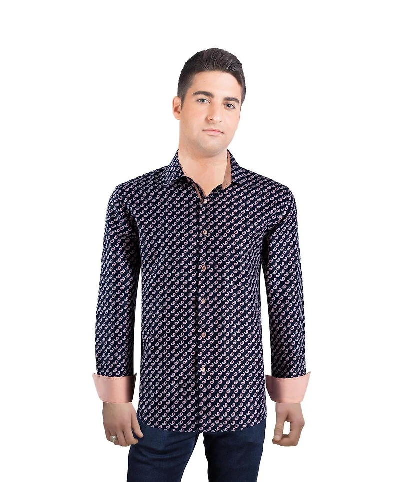 Elie Balleh Men's Slim Fit Paisley Print Shirt