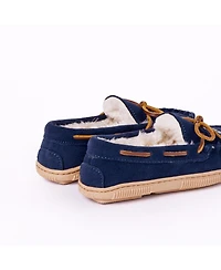Minnetonka Boys Kids' Suede Shark Slippers