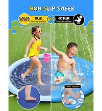 Aofar 59" Non-slip Splash Pad Sprinkler Pool Outdoor Water Play Mat Pet Dog Summer Fountain Funyard