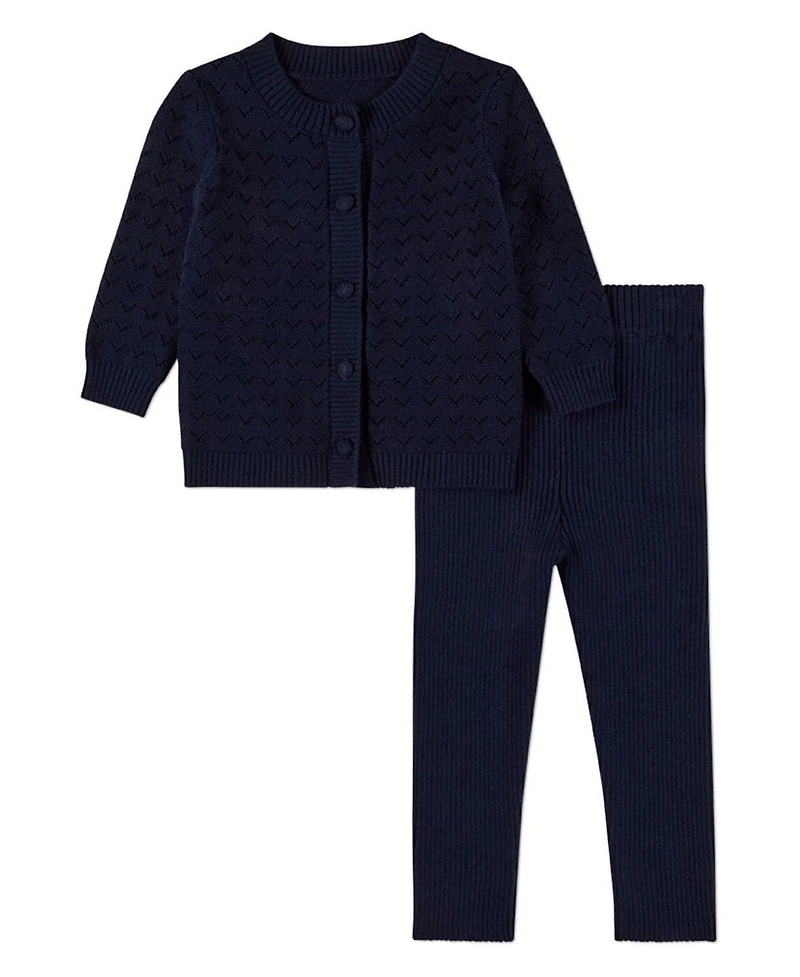 MeMoi Baby Girls Chevron Knit Cardigan 2 Piece Set