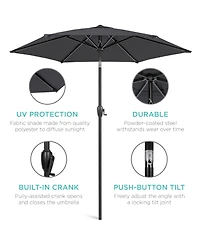 Best Choice Products 7.5ft Heavy-Duty Outdoor Market Patio Umbrella w/ Push Button Tilt