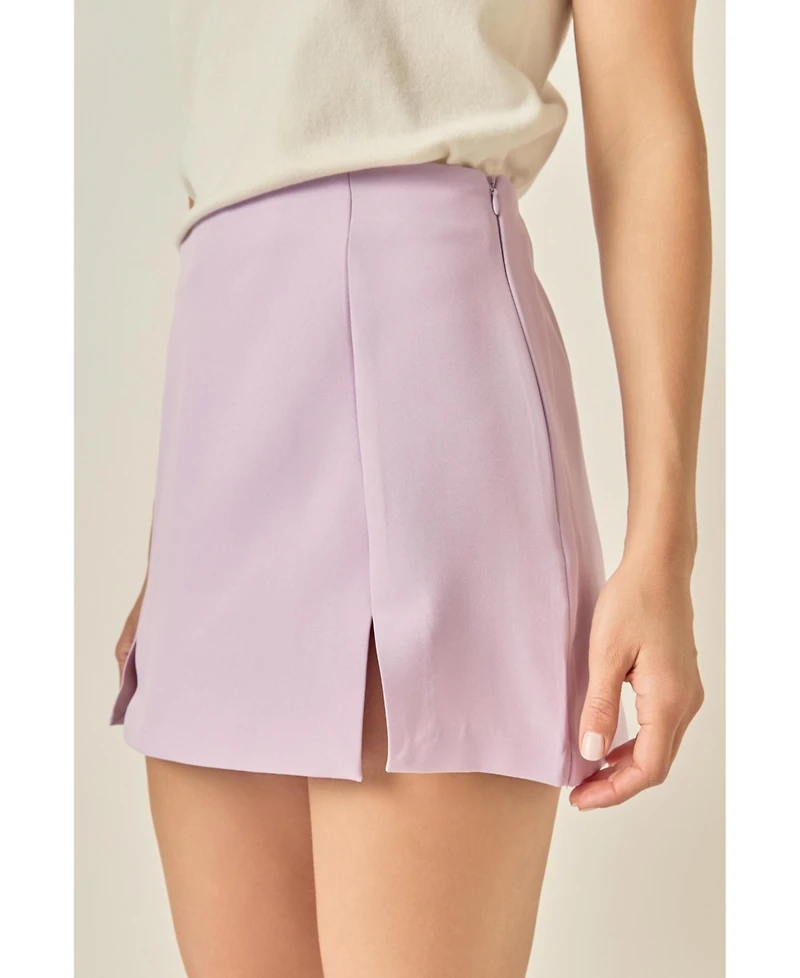 English Factory Women's Side Slit Mini Skort