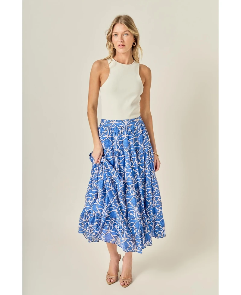 English Factory Women's Print Midi Skirt