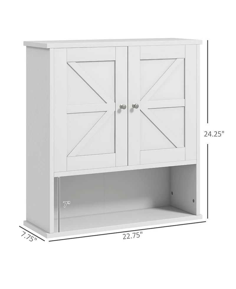 Busdays Barn Door Farmhouse Medicine Cabinet Wall Mounted with Adjustable Shelf for Bathroom Laundry Room