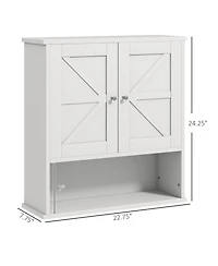 Busdays Barn Door Farmhouse Medicine Cabinet Wall Mounted with Adjustable Shelf for Bathroom Laundry Room
