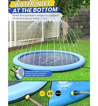 Aofar 75" Splash Pad Dog Sprinkler Pool Summer Outdoor Water Fun