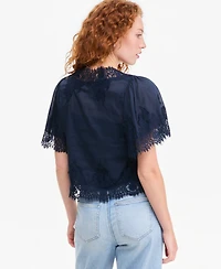 On 34th Women's Lace-Trim Button-Front Blouse, Macy's Exclusive