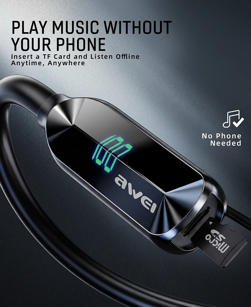 Sugift Wireless Neckband Headphones with Led Battery Display Magnetic Earbuds 200 Hour Playtime for Sports Gym Running