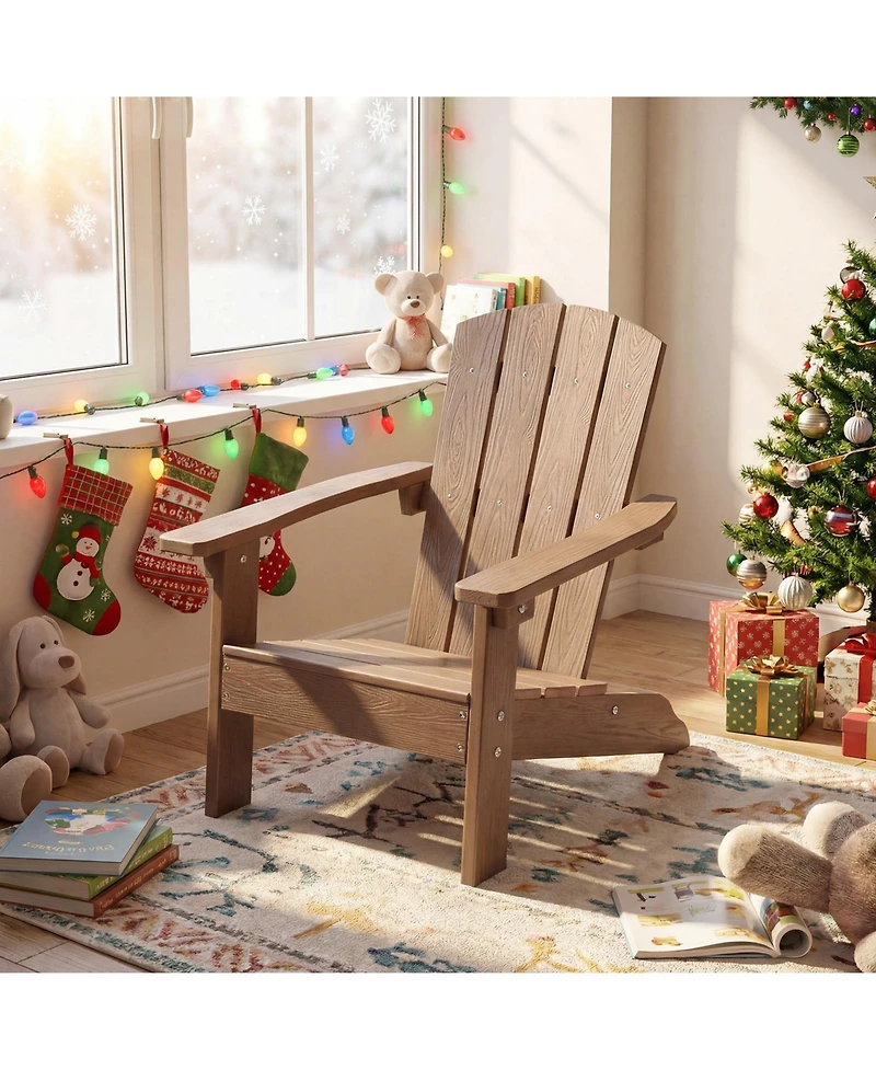 Gymax Piece Kid's Adirondack Chair All-Weather Hips Toddler Lawn w/ Ergonomic Design