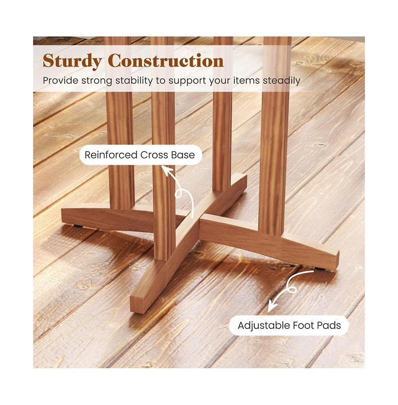 Boyel Living Outdoor Acacia Wood Bar Table with Slatted Table Top