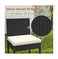 Boyel Living 7 Pieces Patio Rattan Bar Set with Seat Cushions for Porch Yard Garden