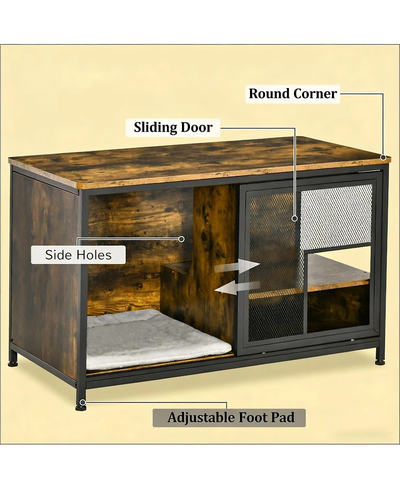 6thdruple Modern Cat House End Table, Pet Furniture with Cushion and Vent