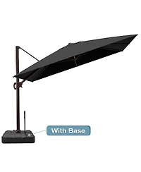 Pellebant Outdoor Patio 9X11Feet Aluminum Cantilever Umbrella with Rod Wheel Base