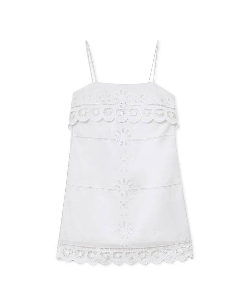 Reiss Women's Cotton Lace-Detail Mini Dress